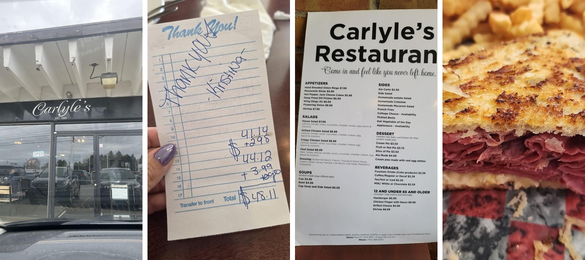 Carlyle's Restaurant Menu