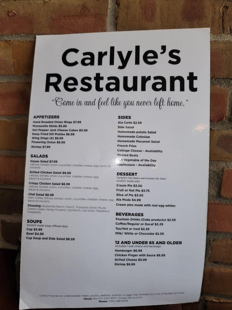 Carlyle's Restaurant Menu image 3