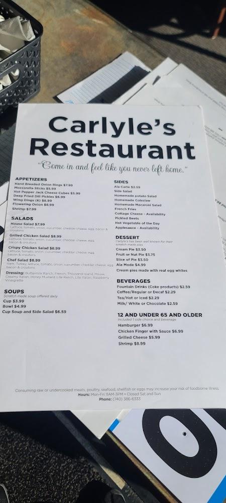 Carlyle's Restaurant Menu image 4
